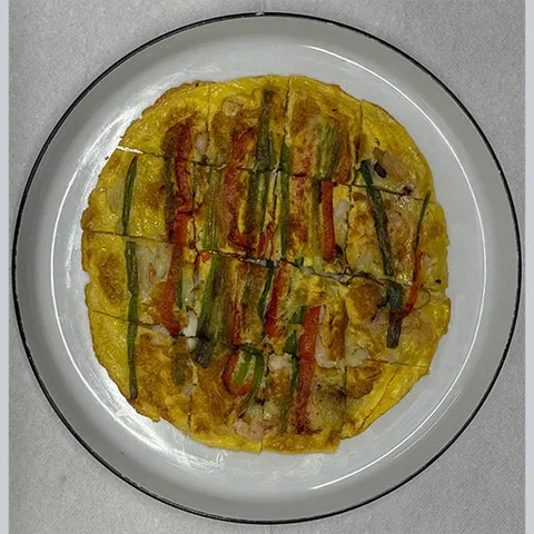 Pajeon (Schnittlauch-Galette mit Meeresfrüchten)